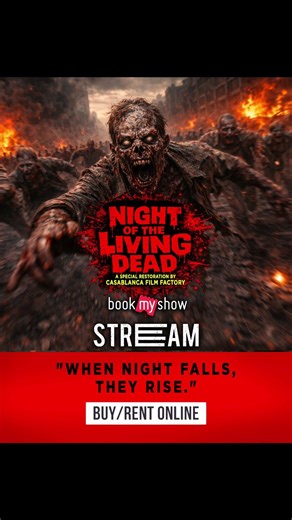 🔥🧟‍♂️ The DEAD are back… Night of the Living Dead (color) is now streaming on ‪@BookMyShow_India‬