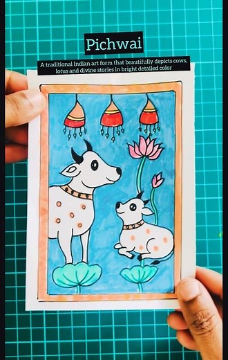 🥰 Pichwai Drawing For Kids| Easy Cow Face Painting Idea| DIY Room Decor For Kids| Wall Hanging