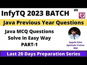 InfyTQ 2023 Batch Preparation Series| Java Previous Year Questions | Crack Infytq Exam |DAY-4 Part-1