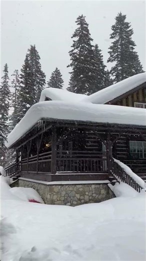 POV: You found a hidden winter cabin #snowfall #cabinlife #foryou