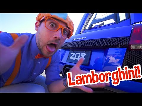 Blippi Drives The Lamborghini Race Car |Learn About Vehicles for Kids| Learn Sports Cars With Blippi
