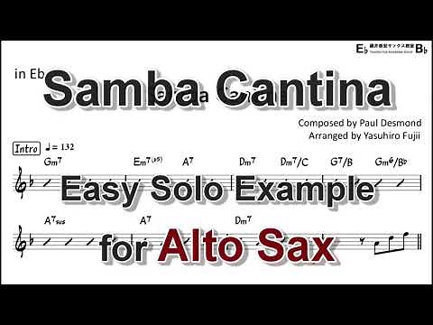 Samba Cantina - Easy Solo Example for Alto Sax