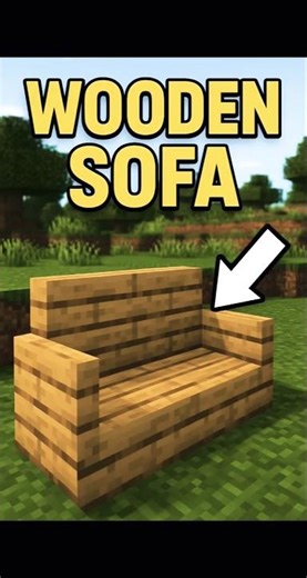 "Minecraft Wooden Sofa 🪑 | Easy Furniture Build 🏡✨ #Minecraft #Furniture #Build"
