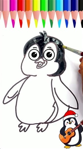 How to Draw and Color a Penguin Easily 🐧| Fun Art Tutorial