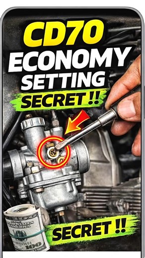 CD70 Carburetor Economy Fuel Setting Secret 🔥 | Honda CD70 Best Fuel Average Adjustment #shorts