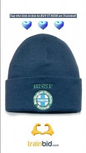 Available on Trainbid.com - RAILROAD STOCKING CAP "BNSF" Logo Embroidered