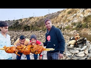 Primitive Cooking | Full Grilled Chicken Recipe | Rock Oven | The Village Fry