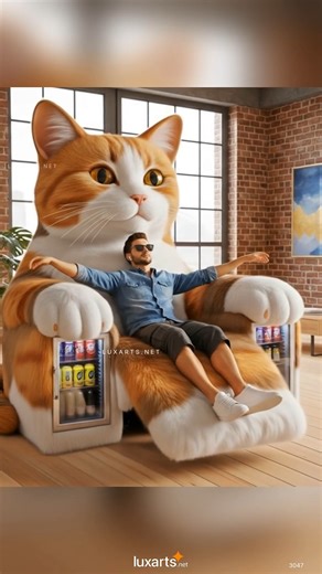 Cat recliner 😱 Aww how cute is that?! 🐾 | LuxArts
