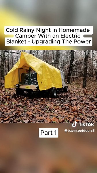 Cold Rainy Night In Homemade Camper With an Electric Blanket - Upgrading The Power #camping #viral #home #camper