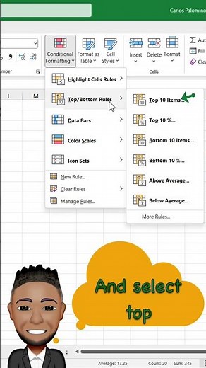 Highlight Top and Bottom numbers in Excel fast with this Trick!