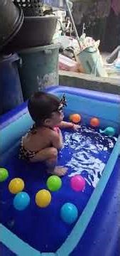 Baby Bubbles’ First Pool Splash 🫧🏊‍♂️
