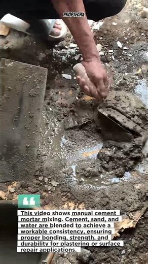 Manual Cement Mortar Mixing Process #construction #masonry #DIY