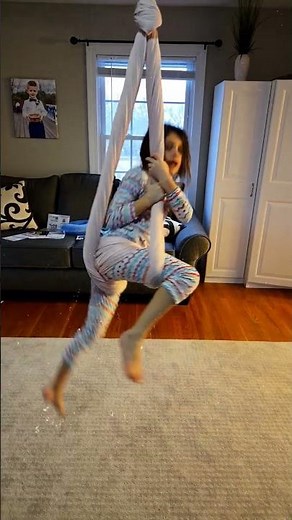 Haven demonstrates her first trick on the sensory swing!