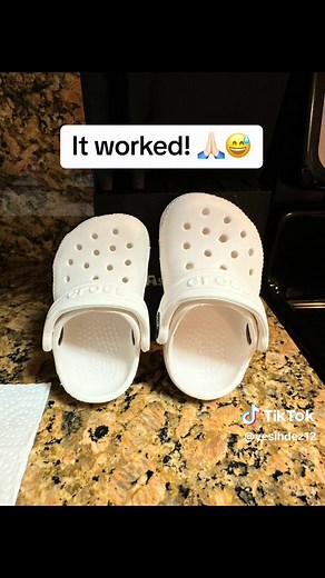 Boiling my babies crocs to fit perfectly