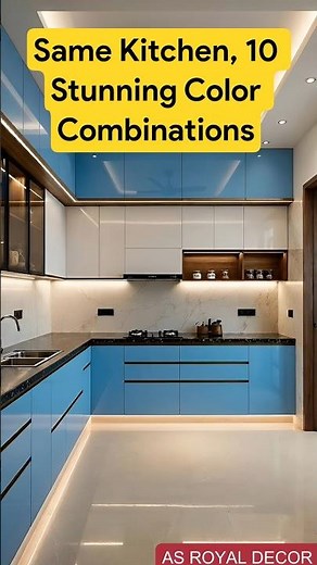 Same Kitchen, 10 Stunning Color Combinations #asroyaldecor #kitchen #modularkitchen #kitchendesign