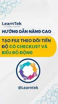 Hướng dẫn làm bảng Progress Tracker với biểu đồ & checkbox trong Excel #learntek #exceltips