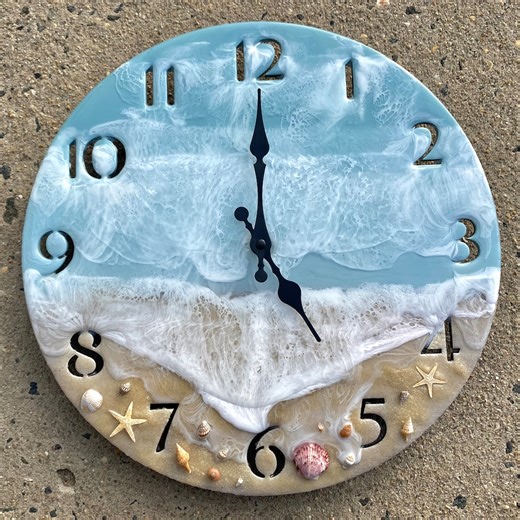 Beach Clock With Shells: Coastal Nautical Home Decor - Etsy Australia