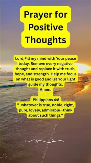 Prayer for Positive Thoughts and a Peaceful Mind #positivethinking #godlike #motivationalquotes