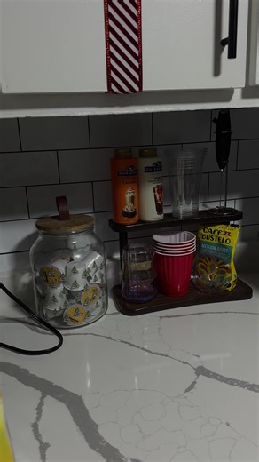 I need to get better stuff it’ll look so much better 😩😩 #coffee #woodencoffeestand #countertopdecor