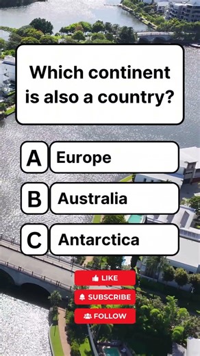 Which continent is also a country? #shorts #quiz #country #countryquiz #australia #gkquiz #geography