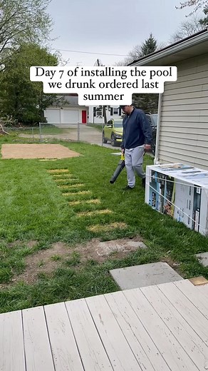We’ve been waiting so long to get this up! #pool #poolinstall #backyard #makeover #summer #backyardoasis #yardwork #dontdrinkanddiy #diy #ideas #drunkpurchase #abovegroundpool | Don't Drink and DIY