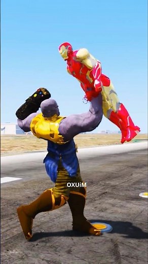 THANOS vs IRON MAN in GTA 5! The Ultimate Superhero Showdown 🔥💥 #shorts