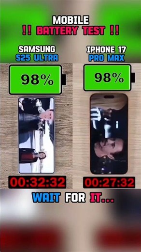 ☠️⚡ IPHONE 17 PRO MAX VS SAMSUNG S25 ULTRA BATTERY TEST!!