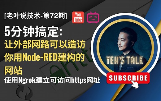 [第72期] 让外部网路可以造访你用树莓派+Node-RED建构的网站。使用Ngrok建立可访问https网址。