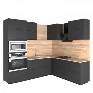 [Hot Item] Urban Apartment Hotel Modular Laminate Kitchen Cabinets Open Plan Design Tiny Parallel Kitchen Cabinets