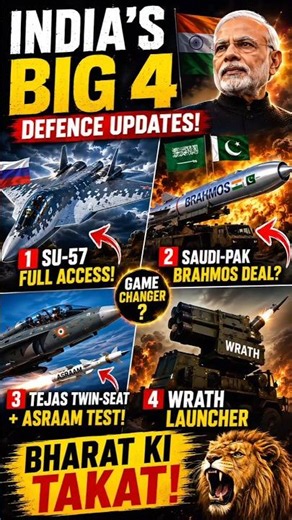 India Defence Updates | Su-57 Full Access, BrahMos, Tejas Twin ASRAAM, WRATH #Su57 #BrahMos #Tejas