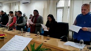 Prof Nageshwar Rao, VC IGNOU administering the National Voters' Day Pledge to IGNOU employees | Indira Gandhi National Open University