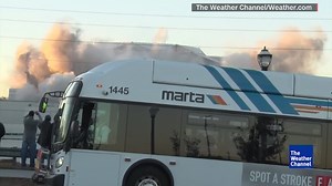 Bus blocks view of Georgia Dome implosion in 'epic photobomb'