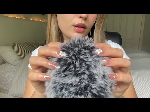 ASMR | Gentle fluffy mic scratching, head massage, & whispering in your ear