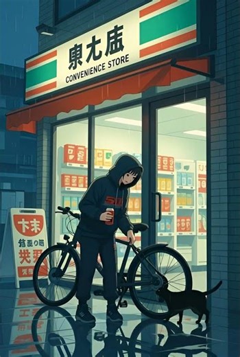 A girl wearing techwear style clothes leaning - AI generation