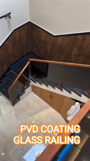 PVD COATING BROWN GLASS STEPS RAILING #shorts #ytshorts #@mahalaxmisteelfabrication6870