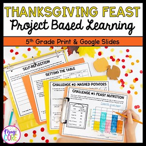 Thanksgiving Feast Project Based Learning 5th Grade Math Activity & Worksheets