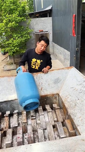 Gas Cylinder vs Powerful Shredder Machine 😲 #shorts