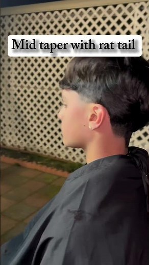Mid taper with rat tail 🐀 #haircut #barber