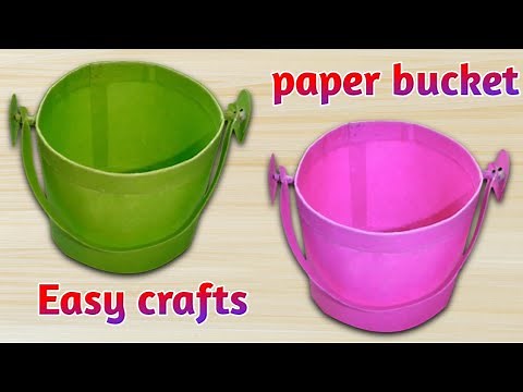 Paper bucket making.How to make a paper bucket. paper craft.origami