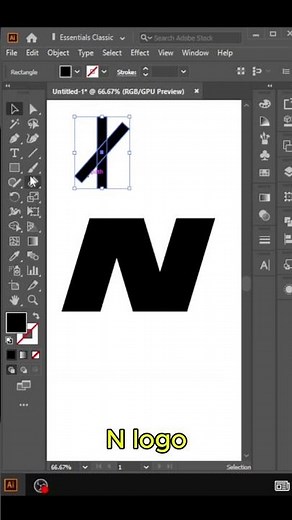 N letter logo design in illustrator / tutorial
