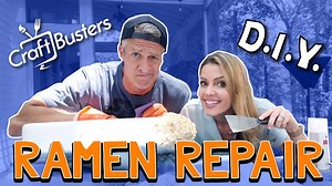 We are craftvestigating whether you can really repair a sink with ramen noodles. Seasoning packet and all. Thanks to our special guest, Nate Sheaffer, for stopping by! | Craftbusters