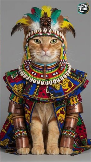 This Cat Tries Exotic Dresses From Around the World 🐱👘 #shorts #short