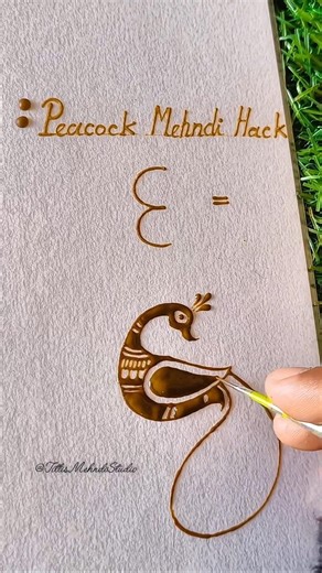 Easy Peacock Mehndi Hack || step by step tutorial for beginners | #mehndi #shorts #ytshorts #art