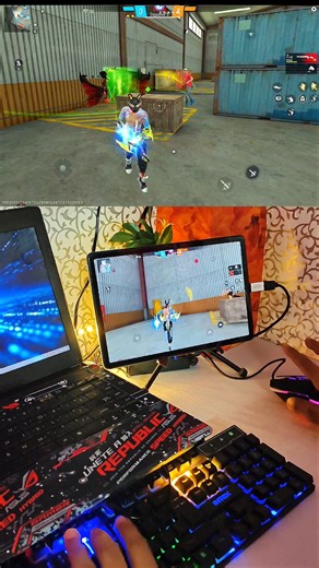 Pc❌mini mobile setup✅Free Fire Gaming Keyboard⌨️🖱📱Mix Pro Geek Gamer #freefire #mixpro #geekgame