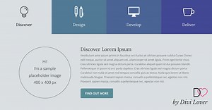 Creating Custom Tabs Using Blurbs & Free Layout ~ Divi Lover
