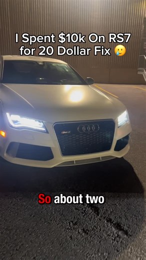 Zora Minhas on Instagram: "I Burned 10 THOUSAND $$ on this $20 fix.. 🙃 #audi #reels #rs7 #cars #rs6"
