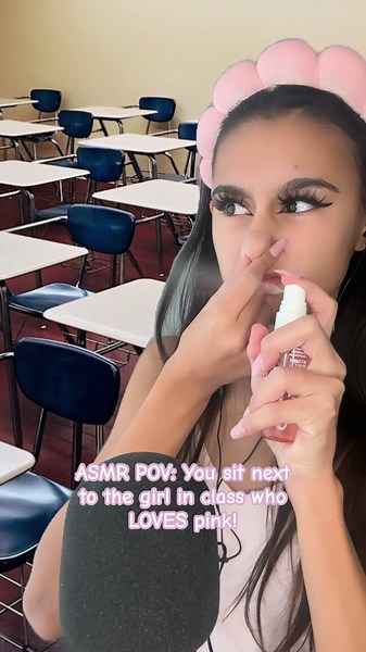 ASMR| You sit next to the girl in class who LOVES pink! 💗 #asmr #asmrsounds #shorts #shortsfeed