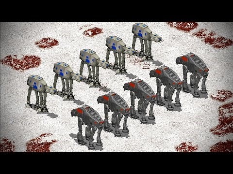 AT-AT vs AT-M6 (Galactic Empire vs First Order) | Star Wars: Galactic Battlegrounds
