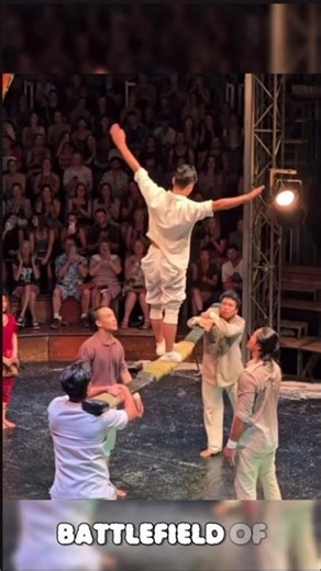 Daring Circus Beam Leap Stuns the Crowd #viralvideo