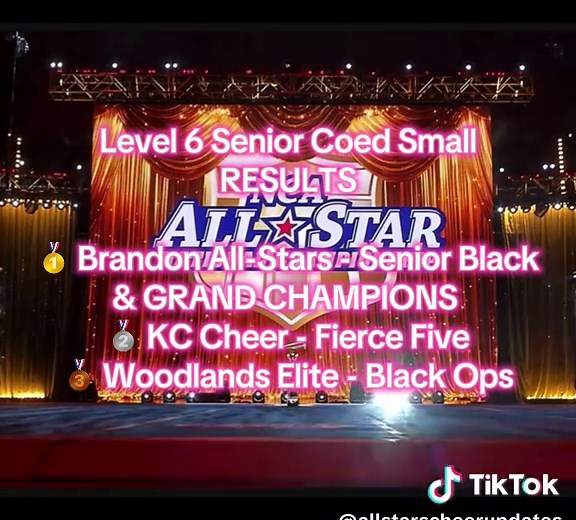 Level 6 Senior Coed Small Cheerleading Results